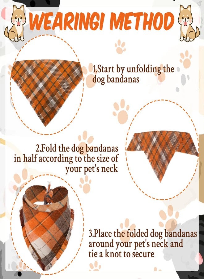 Bolake Fall Dog Bandanas 3 Pack Thanksgiving Costumes with Tassels Edges Classic Plaid Adjustable Triangle Accessories Scarf for Small Medium Large Dogs Pets - Image 4